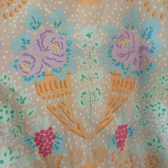 Tina Givens Floral print cotton Sleeveless Dress with Ruched Hem - Picture 6 of 10